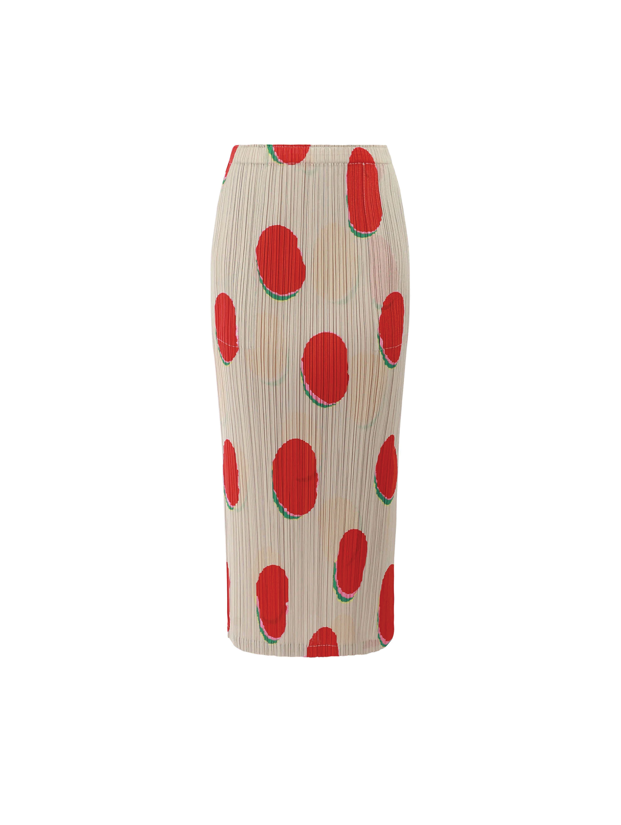 Pleats Please Issey Miyake Red Bean Dots Skirt