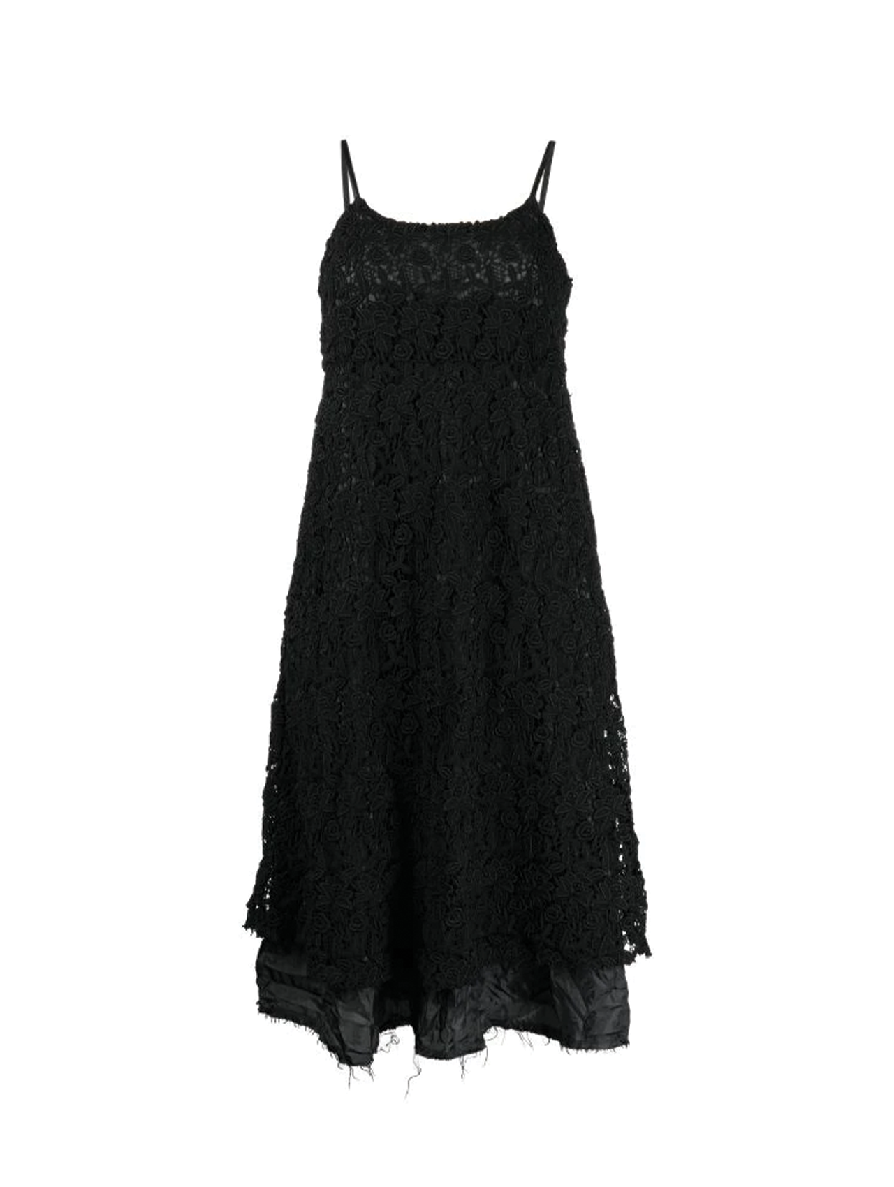 CDG CDG Black Layered Lace Shift Dress