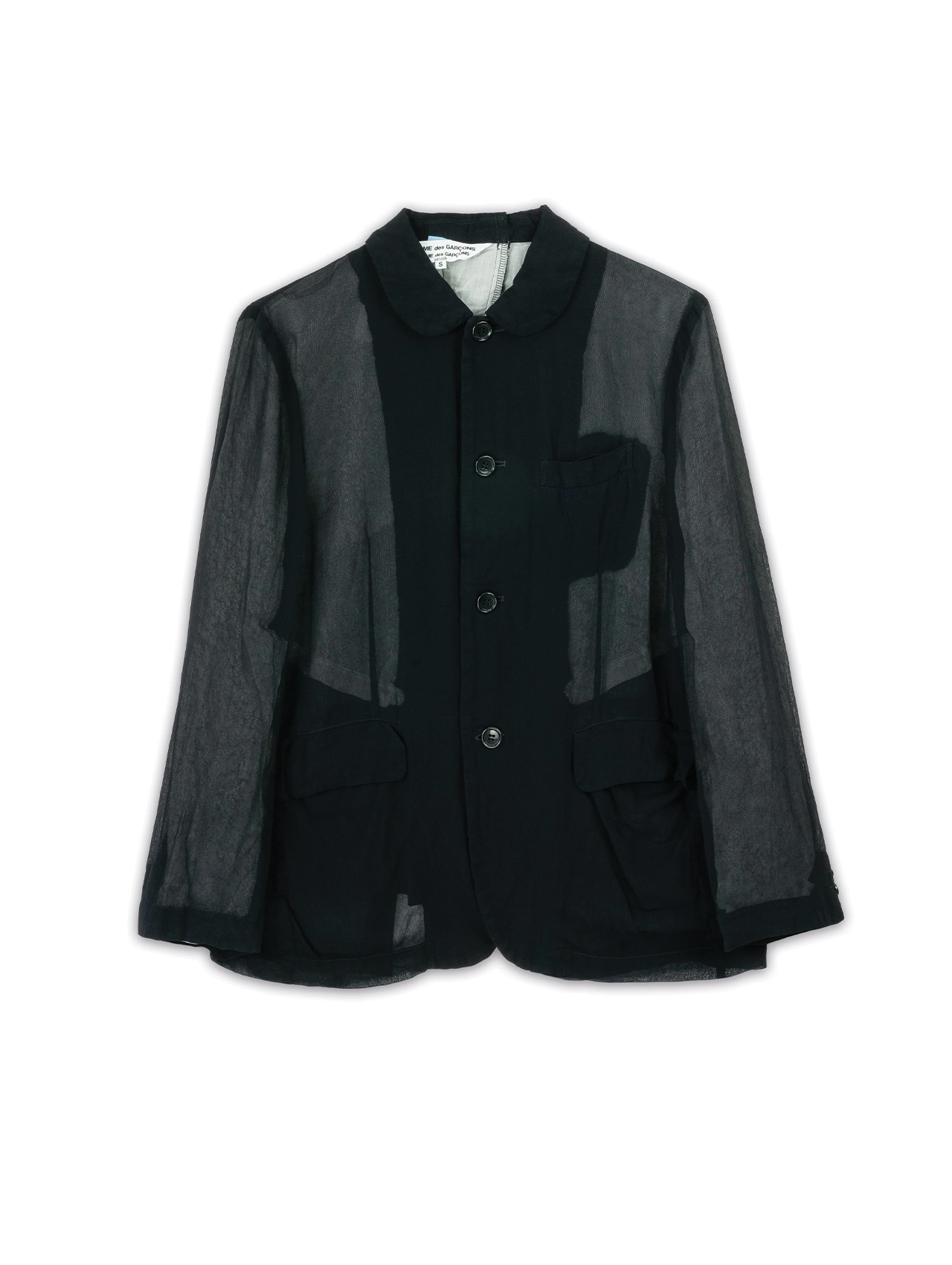 CDG CDG Black Sheer Georgette Open Back Jacket