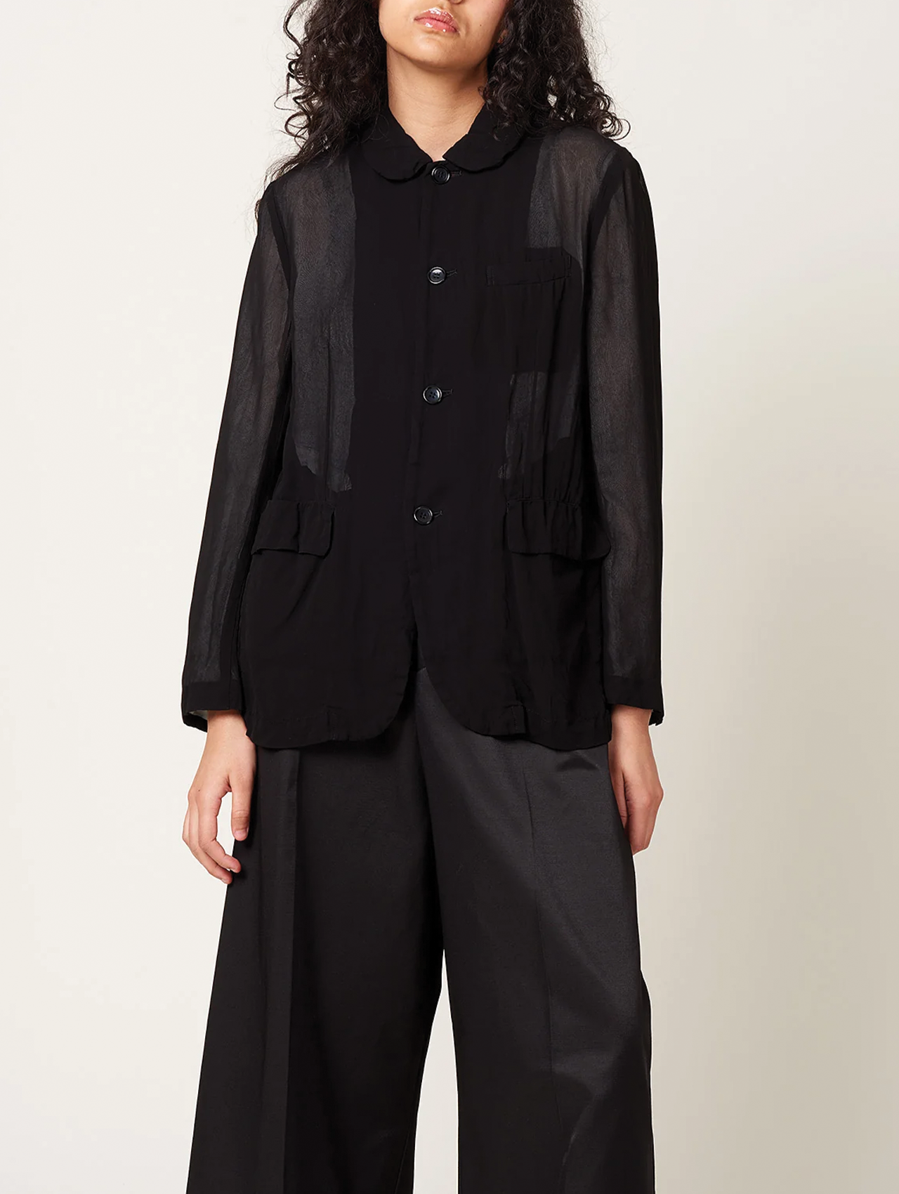 CDG CDG Black Sheer Georgette Open Back Jacket