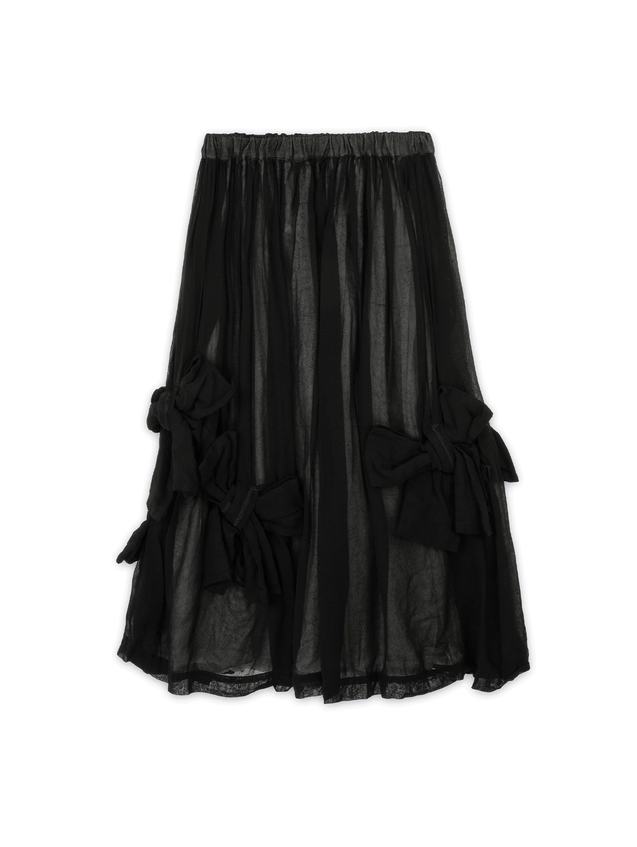 CDG CDG Black Sheer Georgette Bow Skirt