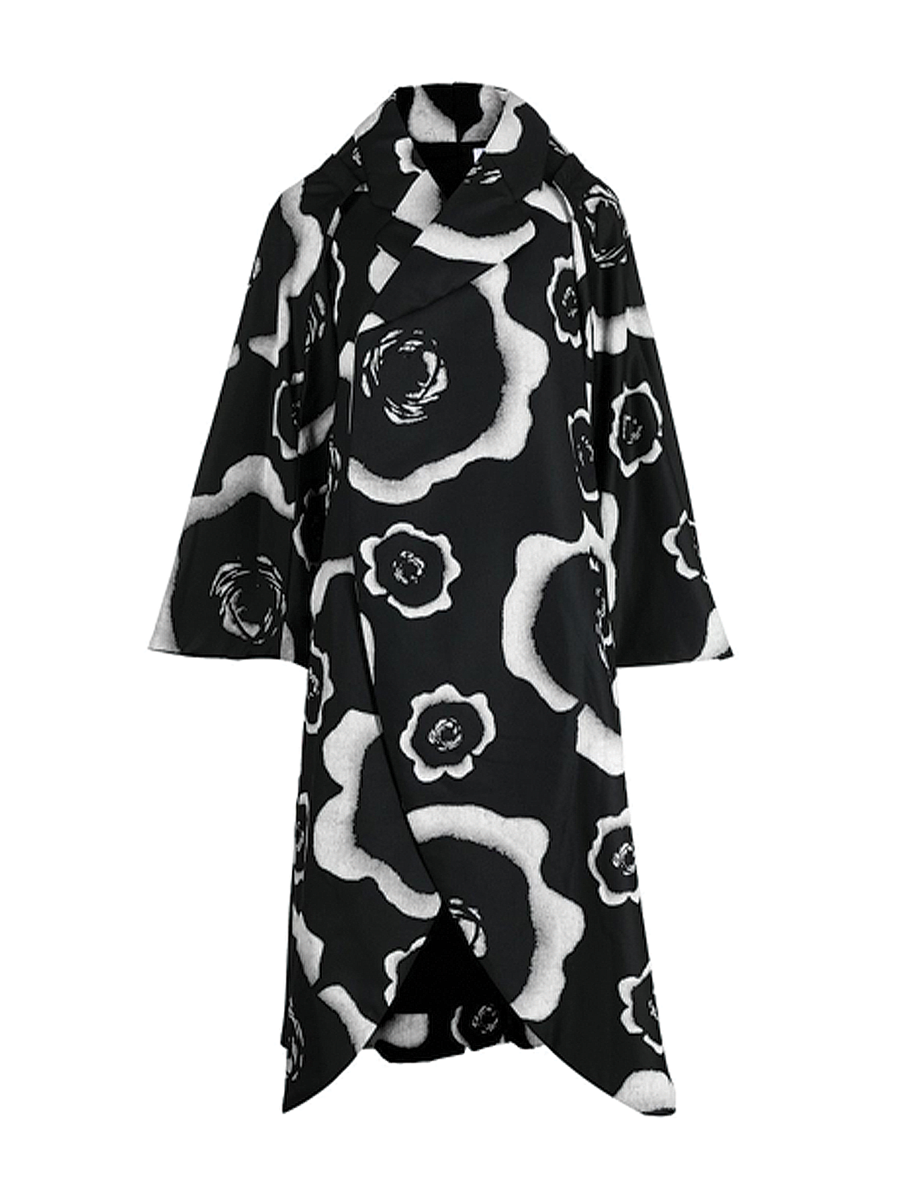 CDG CDG Black/White Rose Print Coat