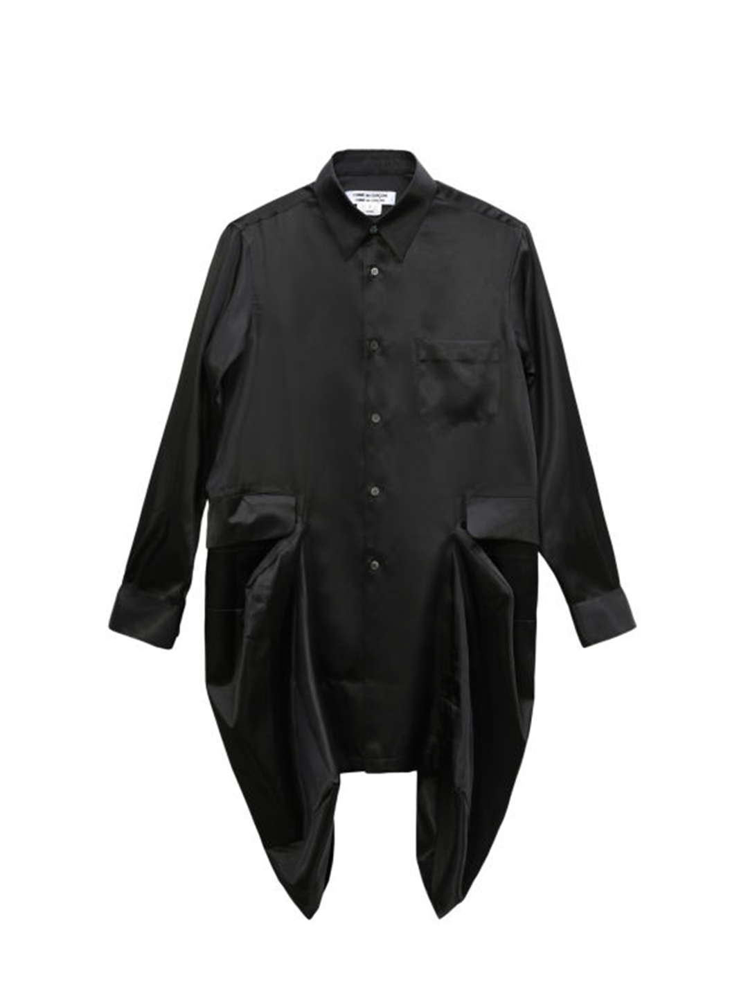 CDG CDG Black Satin Side Panel Shirt