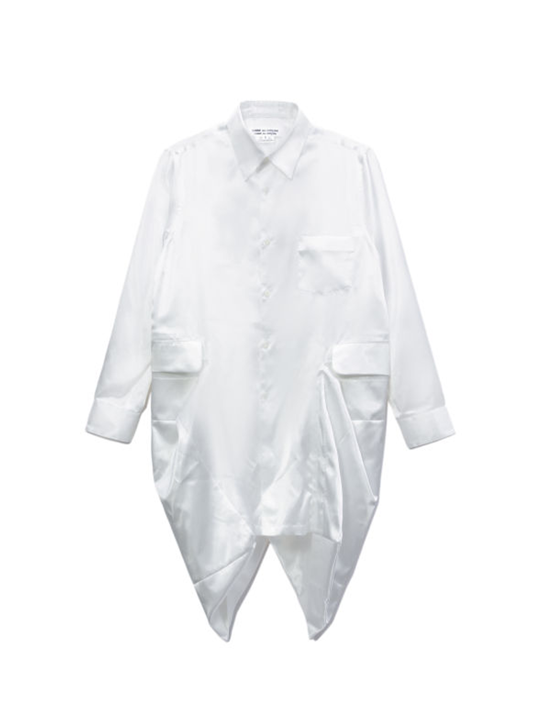 CDG CDG White Satin Side Panel Shirt