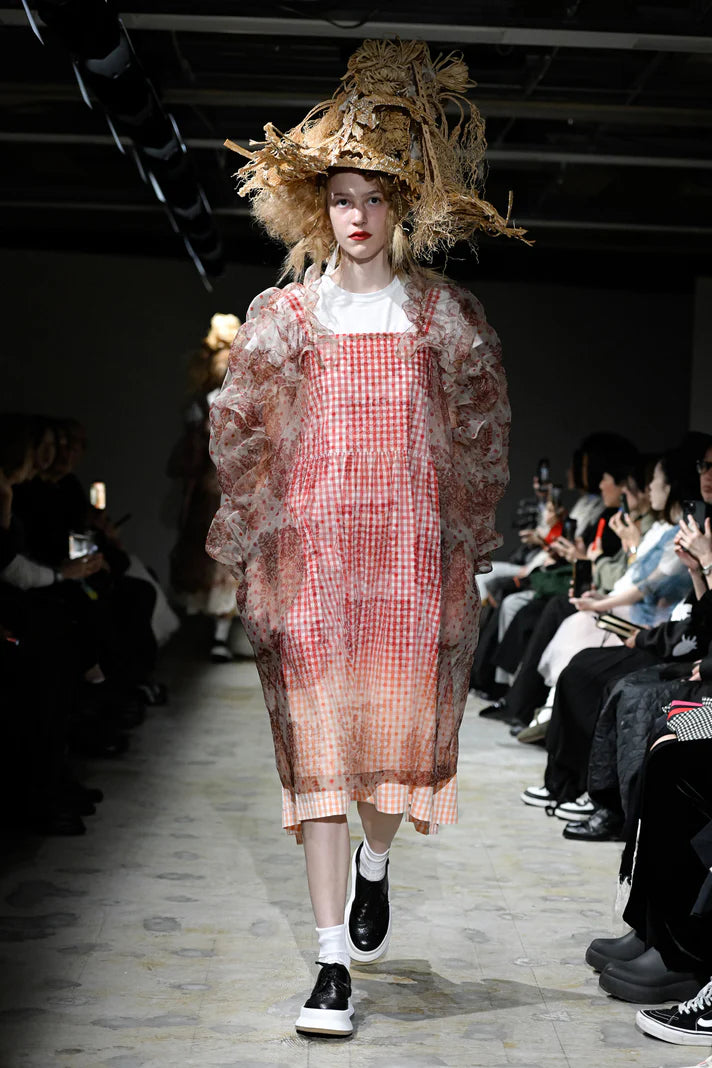 CDG TAO Gingham Pattern Pinafore Runway Dress