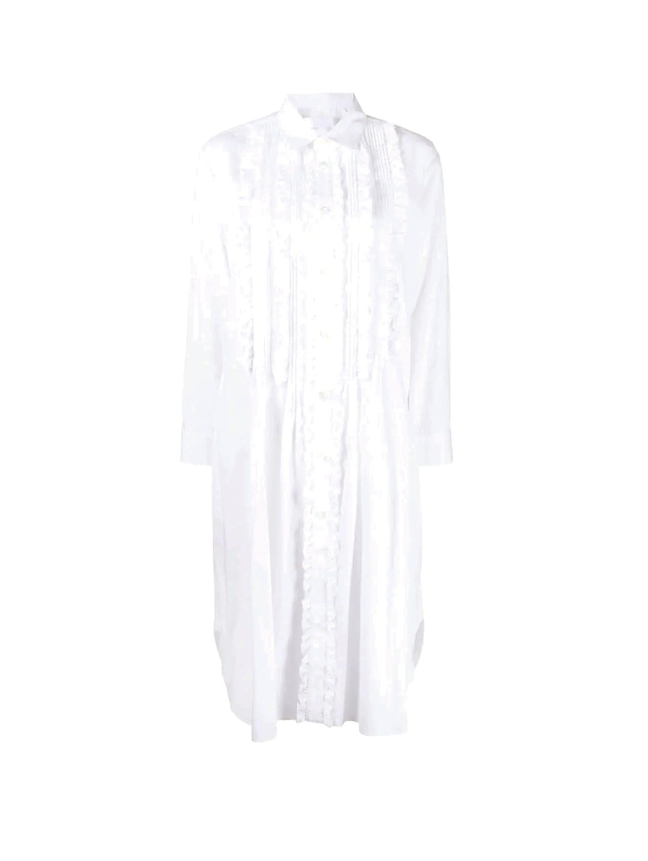 CDG TAO White Ruffle Shirt Dress