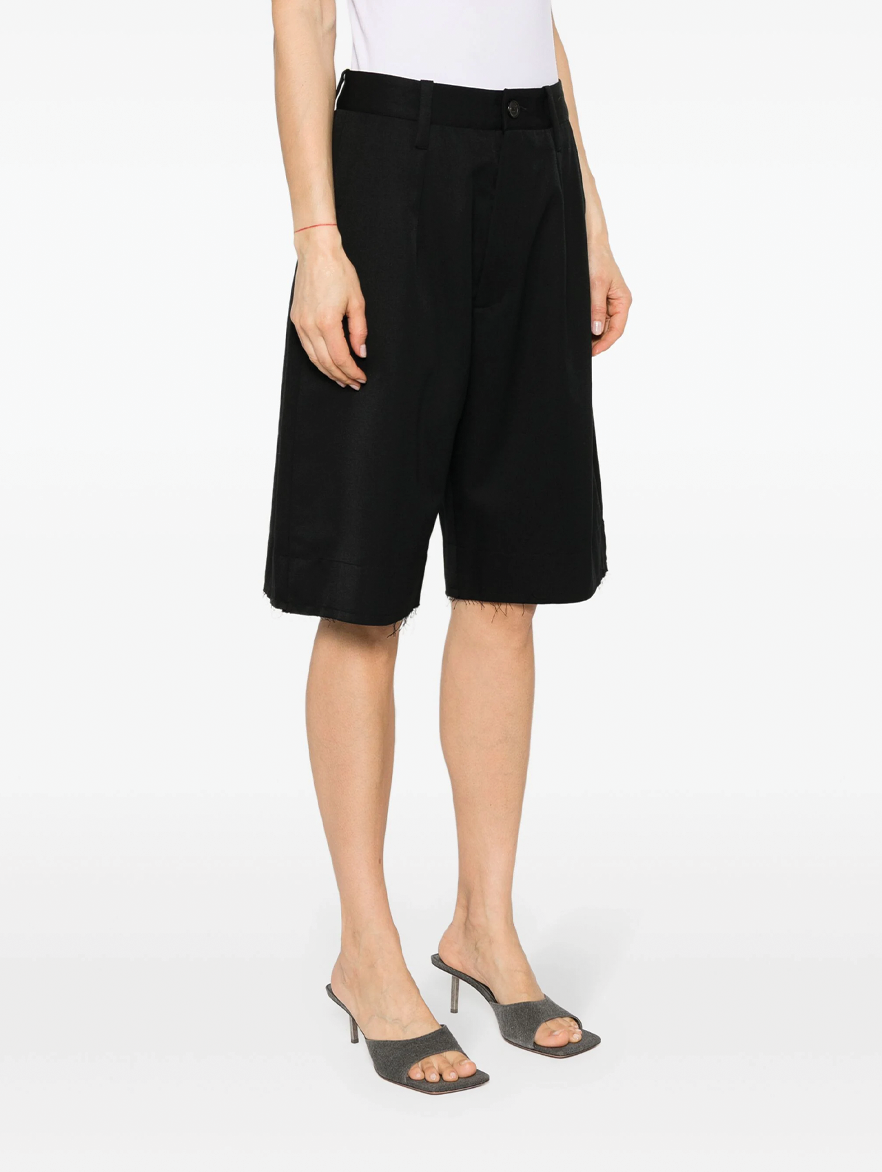 vaquera ショーツ 黒 lace up back shorts Vaquera Black Lace Up Back Shorts