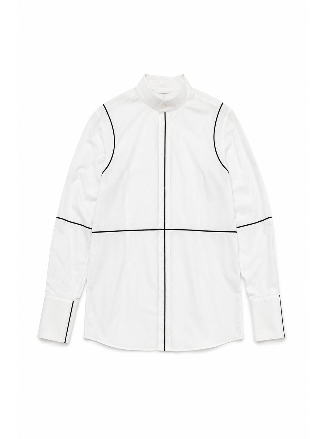 MM6  White Standup Collar Cotton Shirt