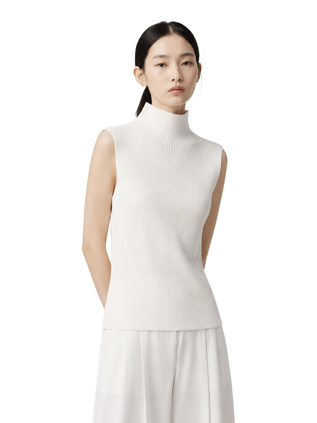 CFCL White Portrait Sleeveless Top