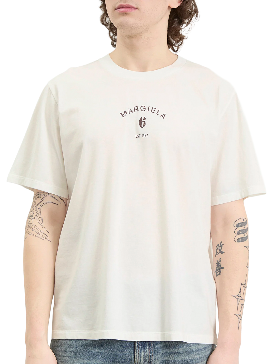 MM6 White Unisex Margiela 6 Printed T-shirt