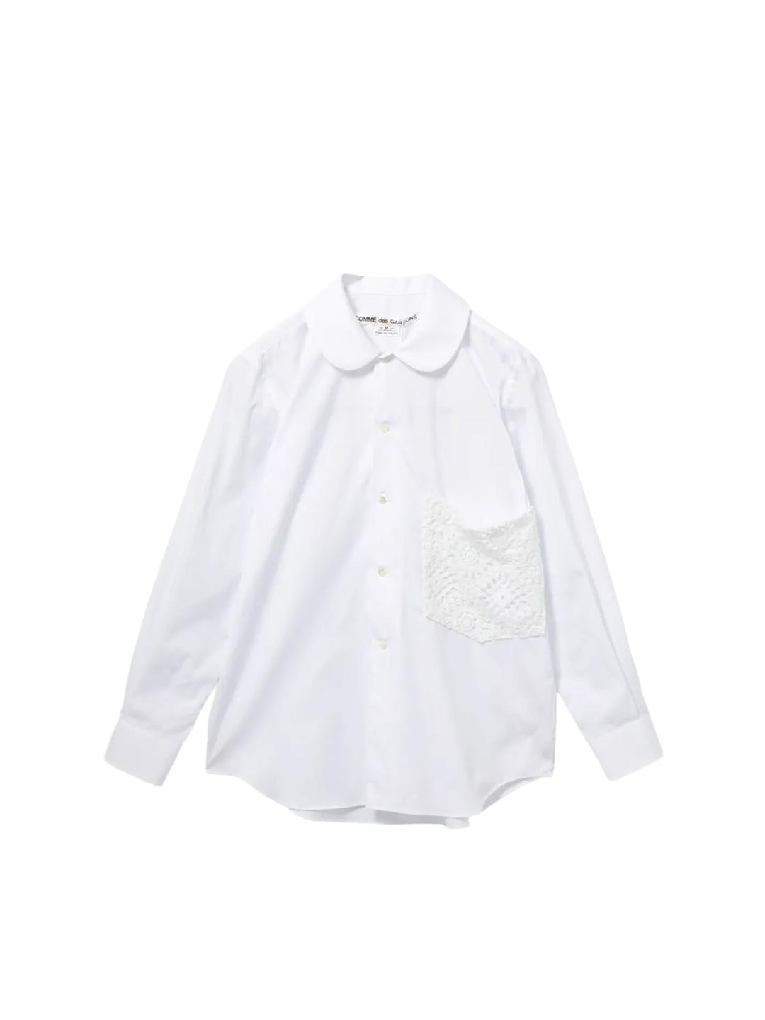 Comme Des Garçons White Lace Pocket Shirt