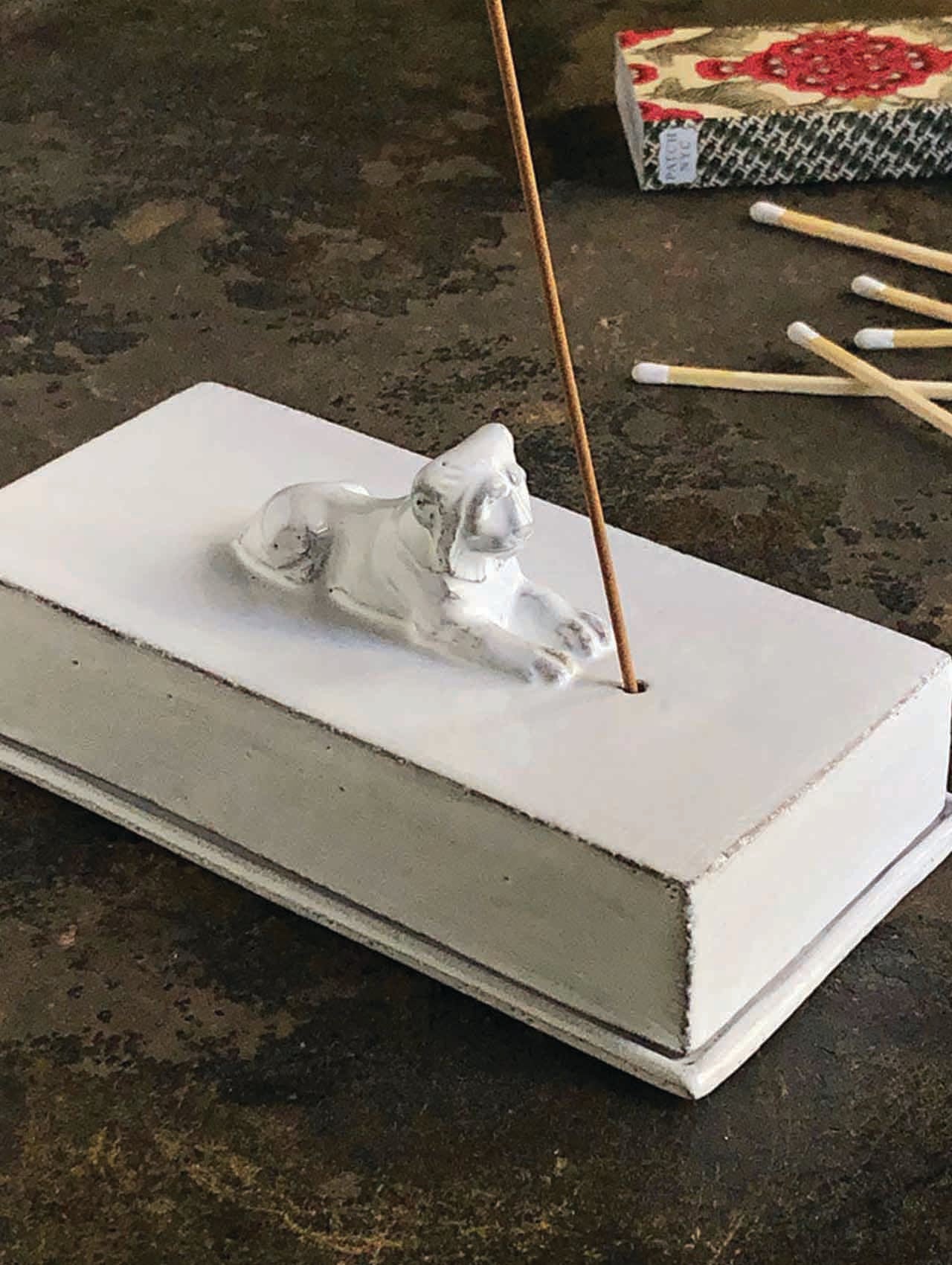 Astier de Villatte Lion Box Incense Holder