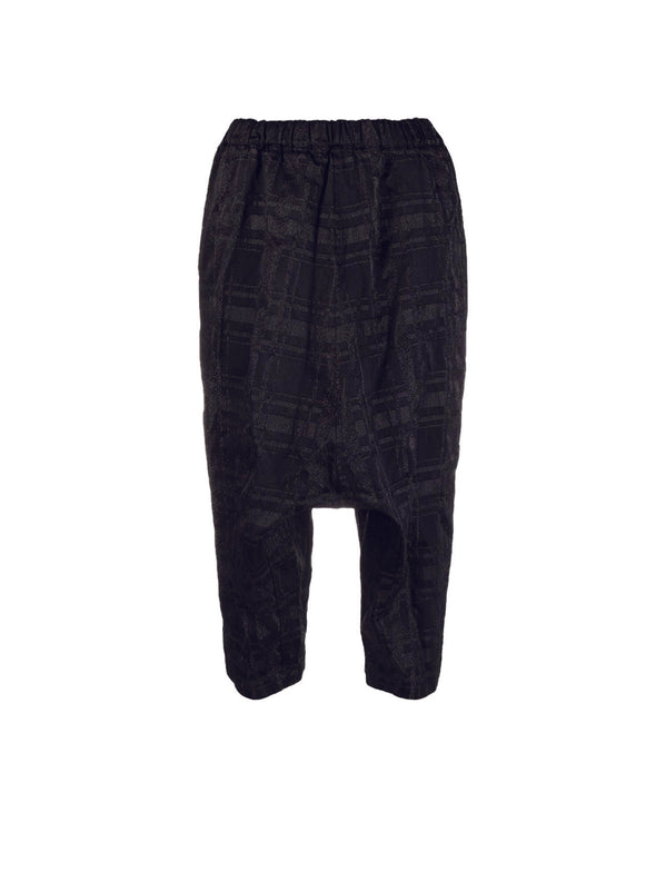 CDG CDG Black Check Print Cropped Pants