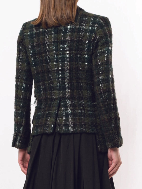 CDG Dark Green Houndstooth Blazer