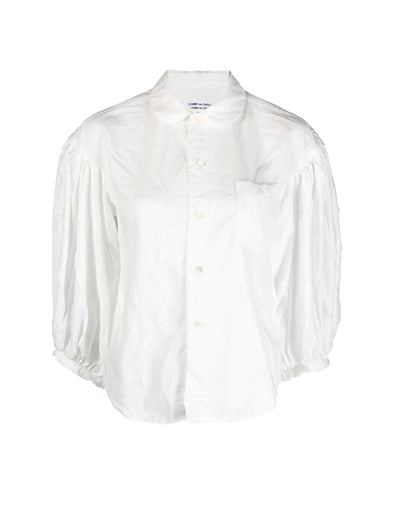 CDG CDG White Cropped Sleeve Shirt