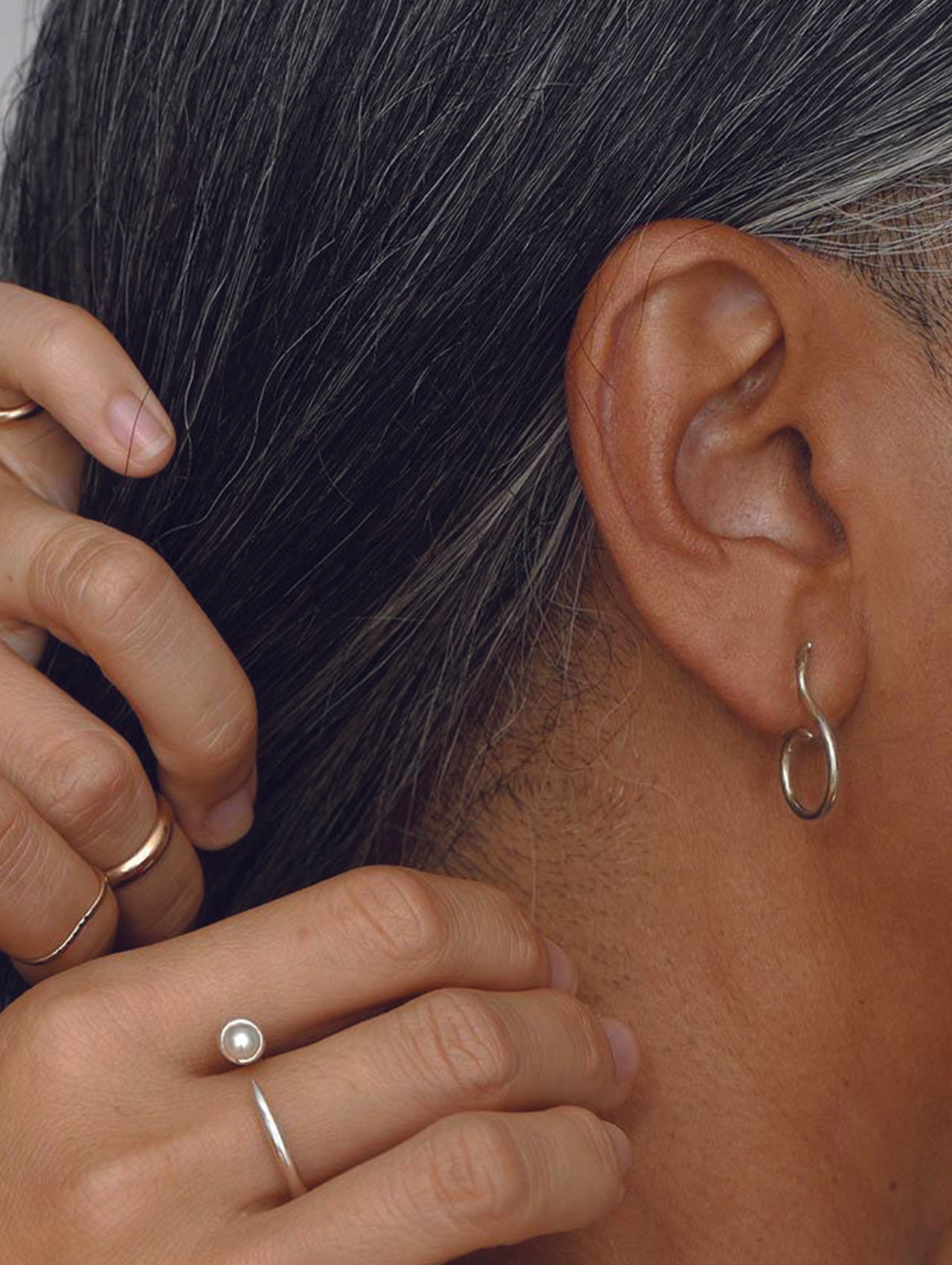 Momoko Hatano Swan Hoop Earrings
