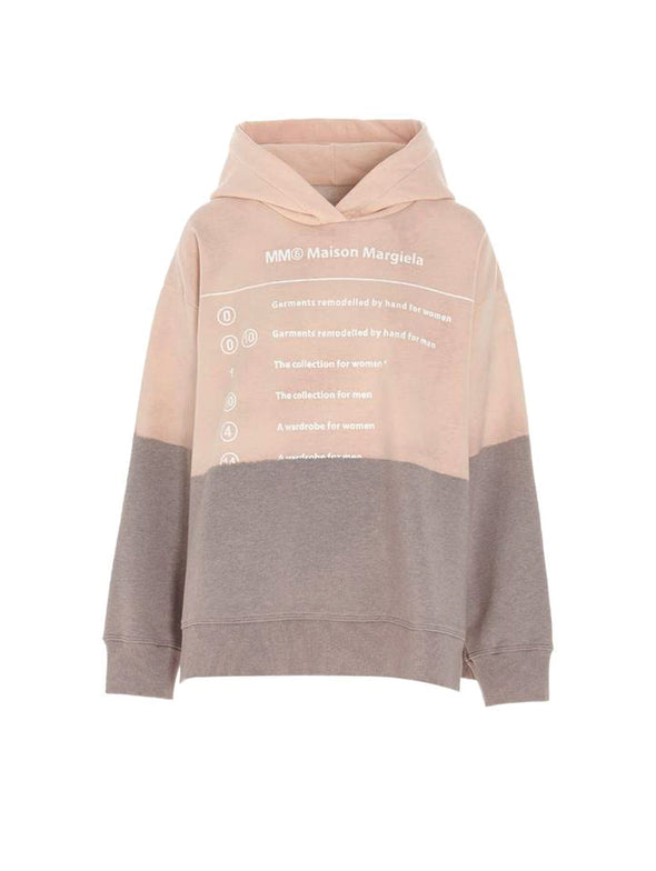 MM6 Logo Print Panelled Hoodie