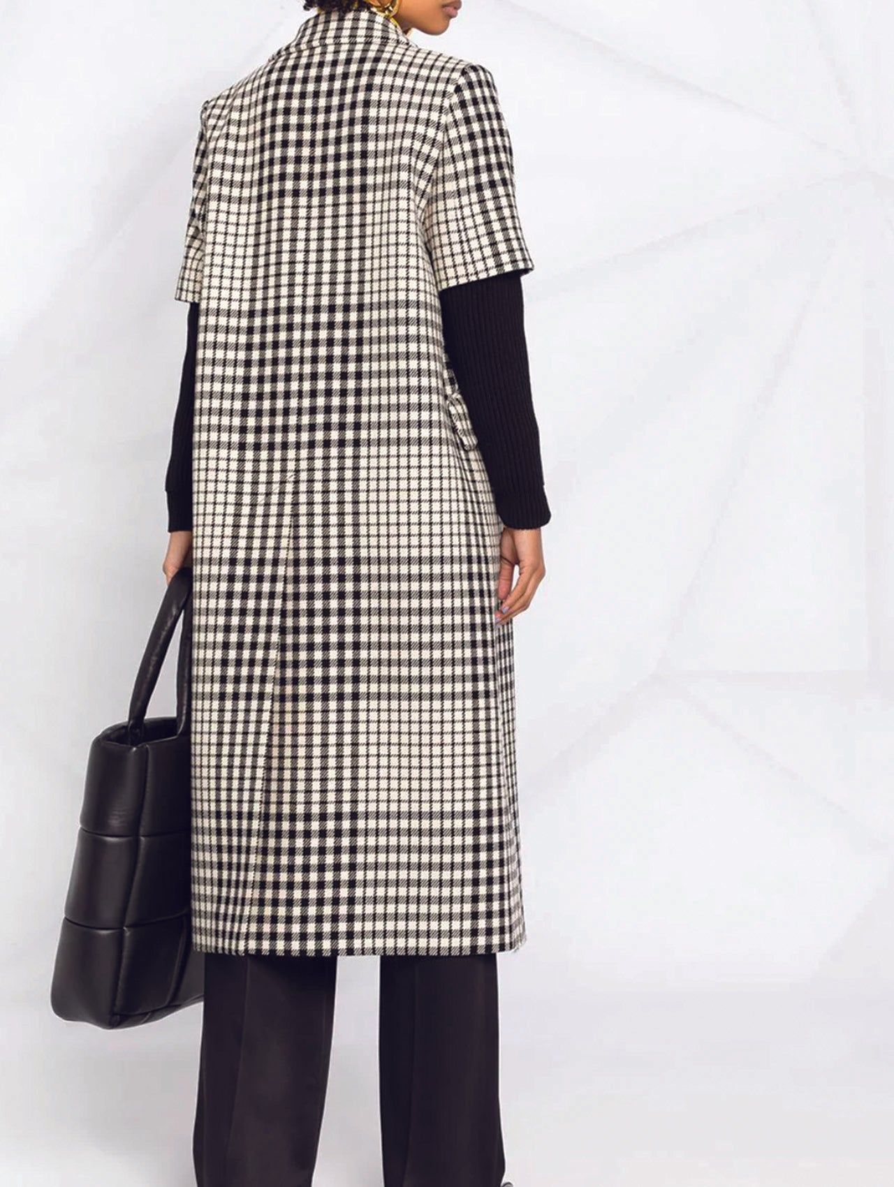 MM6 Black White Layered Sleeve Coat