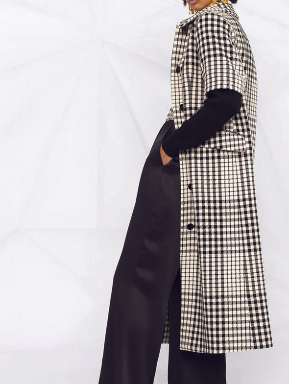 MM6 Black White Layered Sleeve Coat