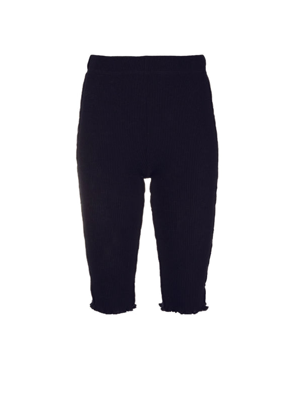 MM6 Black Rib Knit Shorts