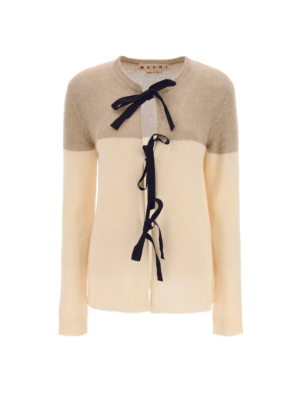 Marni Beige Bow Cardigan