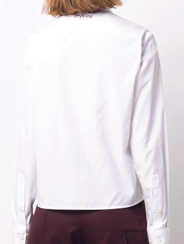 Marni White Ruffle Shirt