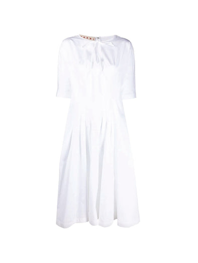 Marni White Pleated Shirt Dress