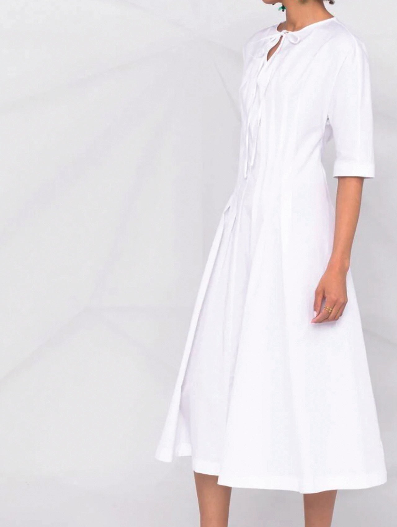 Marni White Pleated Shirt Dress