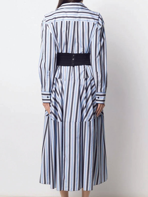 Marni Blue Striped Shirt Dress