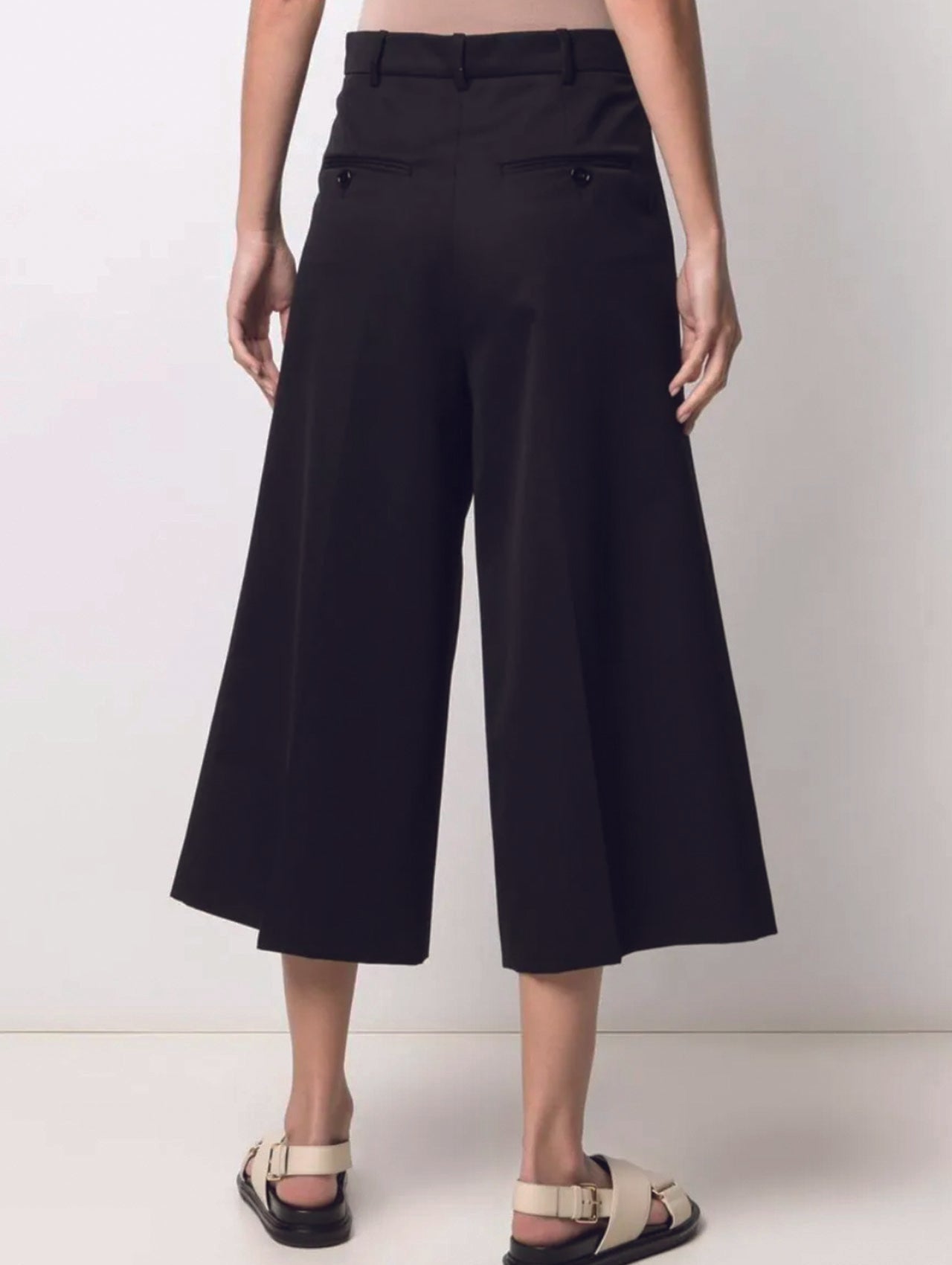 【送料&関税込】Marni Wide Leg Trousers Blue Embroidered striped cotton wide-leg pants | MARNI | NET