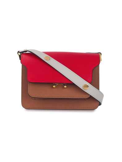 Marni Red & Brown Mini Trunk Shoulder Bag