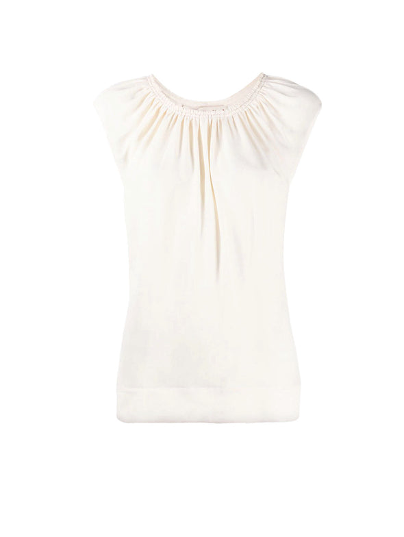 Marni White Ruched Blouse