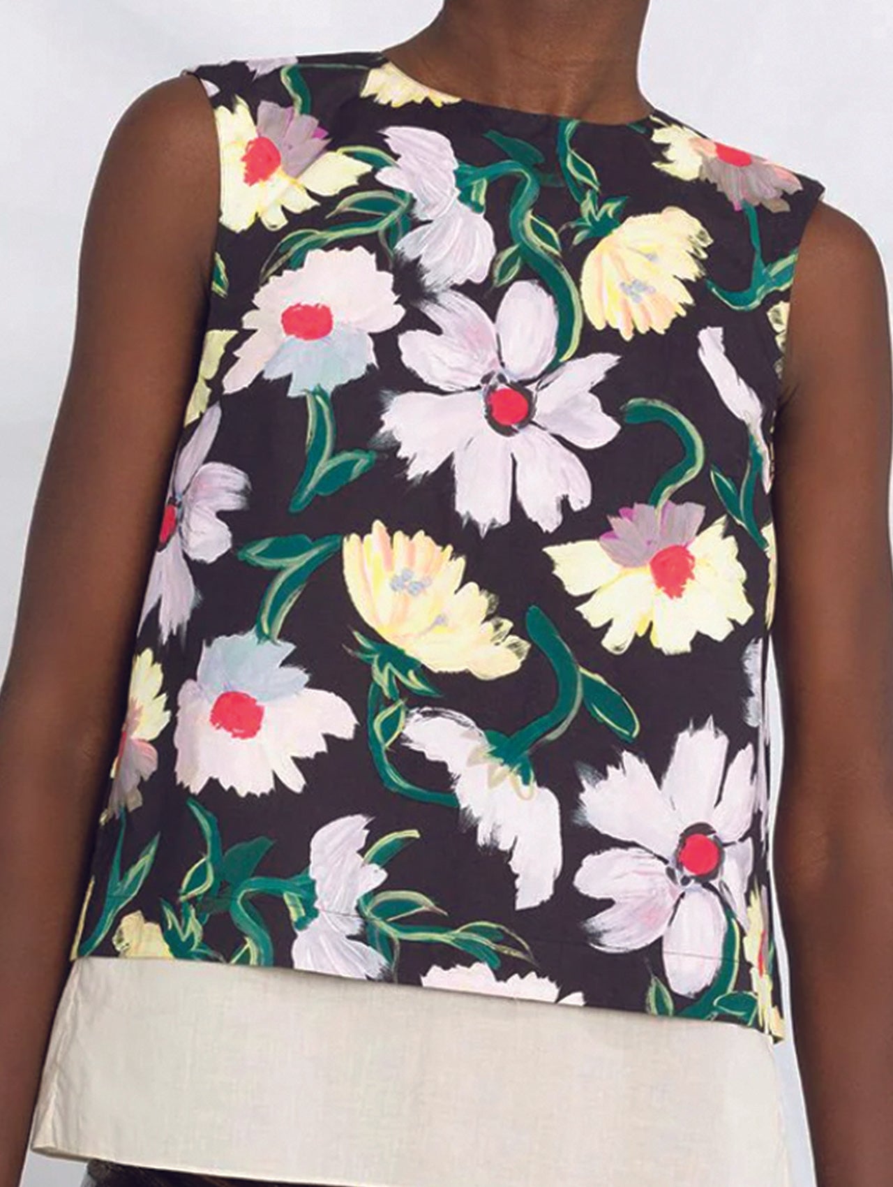 Marni Black & Lilac Floral Vest