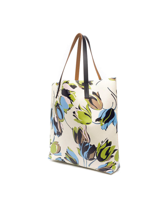 Marni Beige & Blue Floral Tote