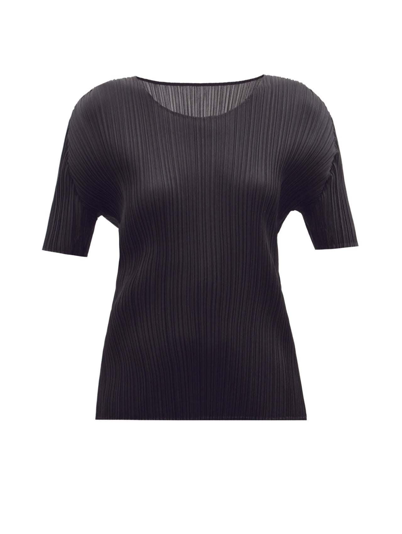 Pleats Please Issey Miyake Black Mid Sleeve Top