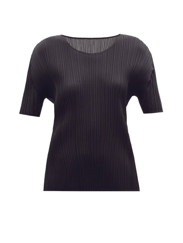 Pleats Please Issey Miyake Black Mid Sleeve Top