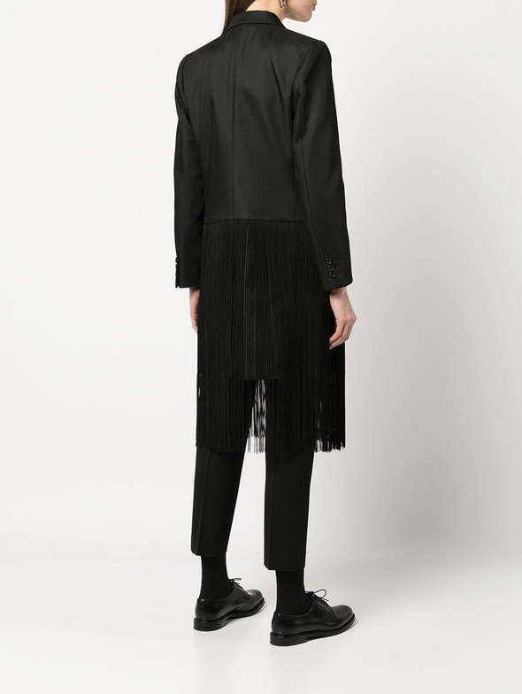 CDG CDG Black Fringe Trim Coat
