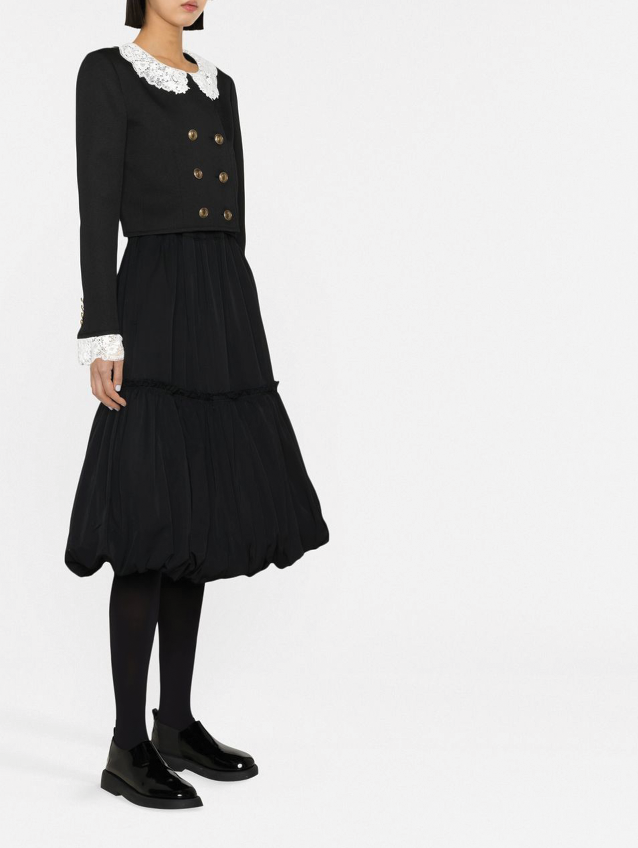 CDG CDG Black Gathered Balloon Skirt