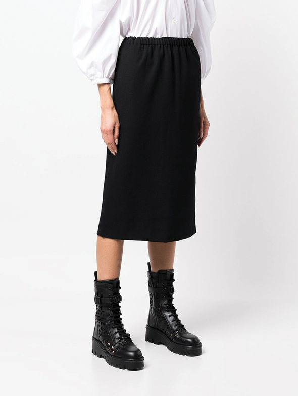 CDG CDG Black Wool Pencil Skirt