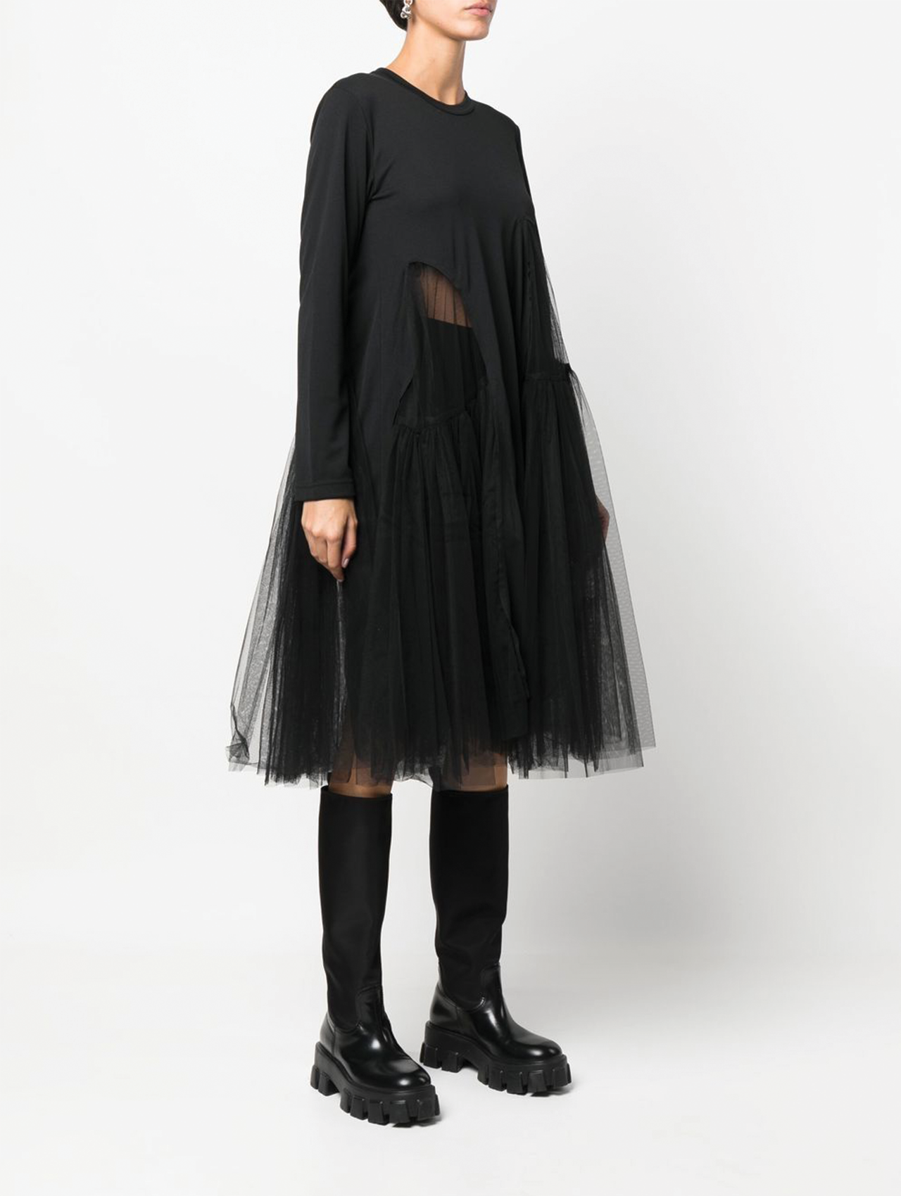 CDG CDG Black Tulle T Shirt Dress