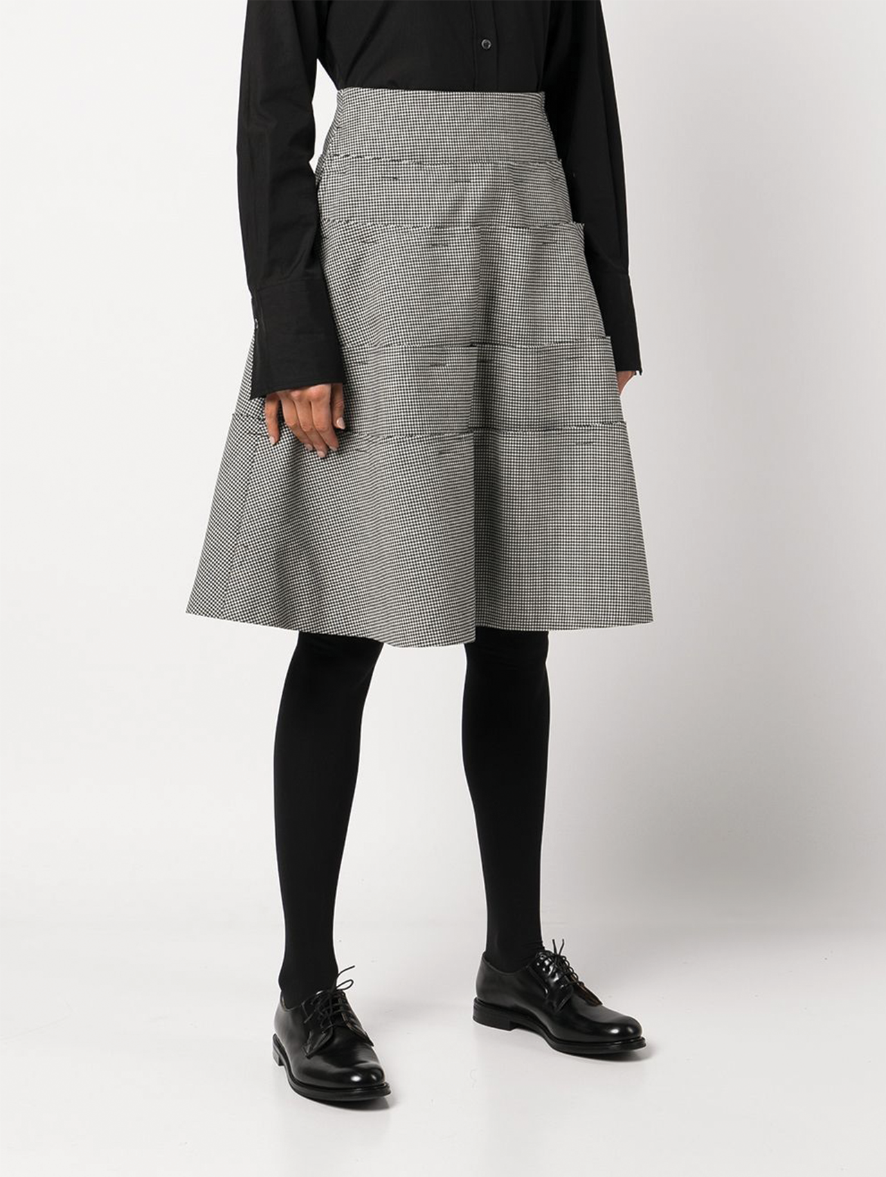 CDG CDG Houndstooth Tiered Skirt