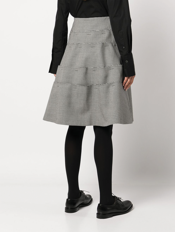 CDG CDG Houndstooth Tiered Skirt