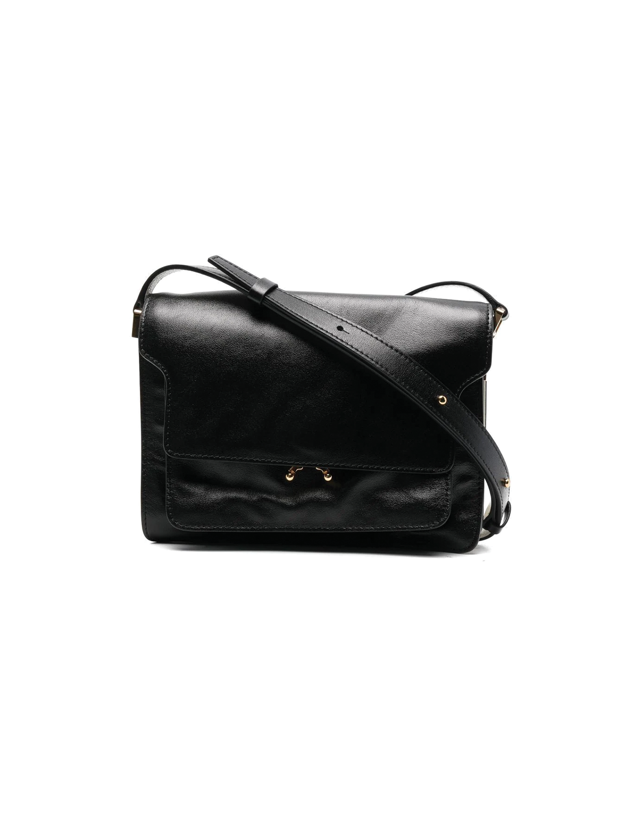 MARNI: Trunk bag in tumbled leather - Black
