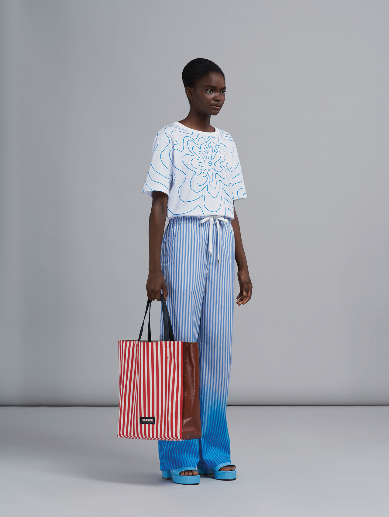 Marni Blue Dip Dye Stripe Pants