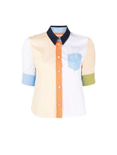 Marni Colour Block Cropped Shirt