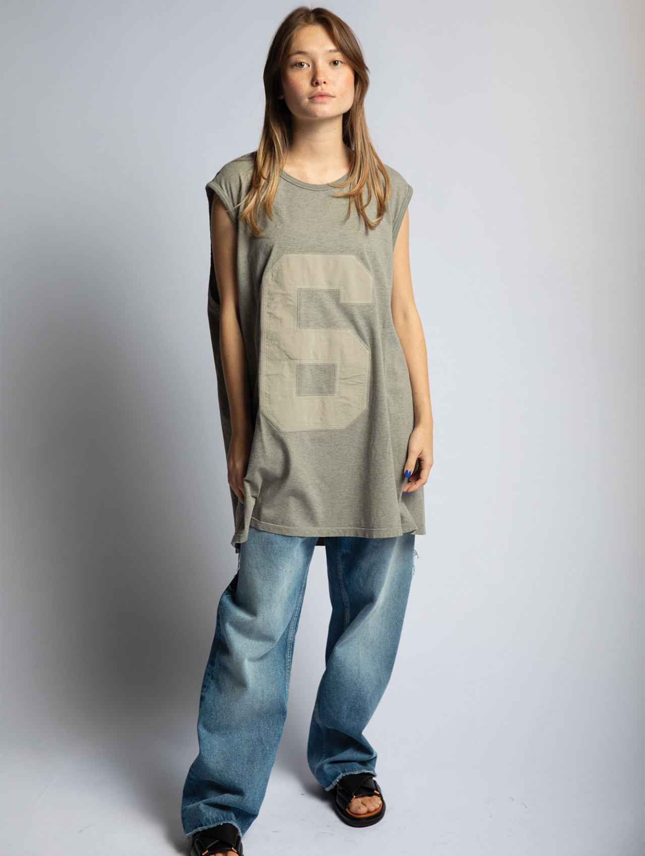 MM6 Grey Patch Logo Tank Top