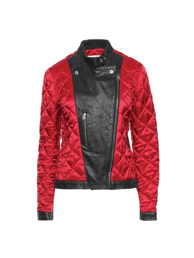 MM6 Red Quilted Biker Jacket
