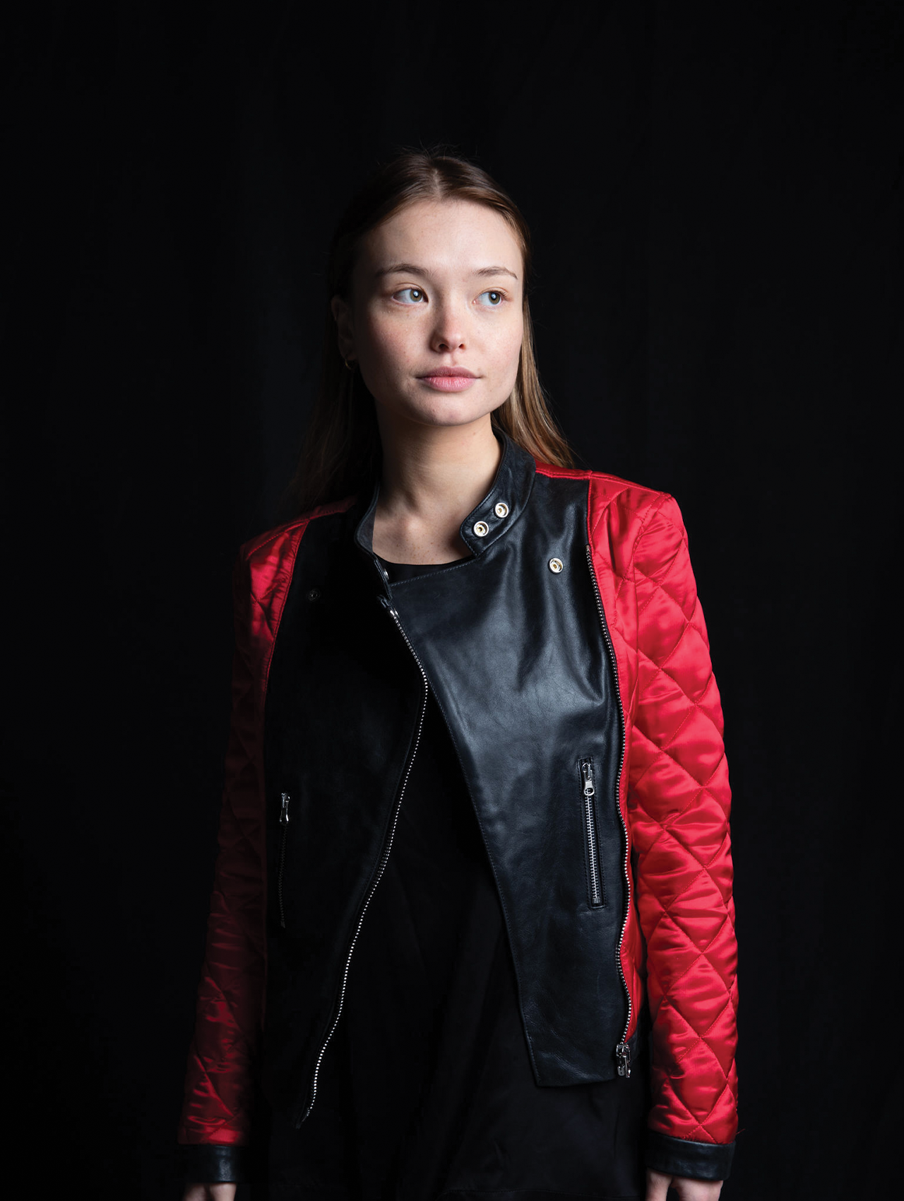 MM6 Red Quilted Biker Jacket