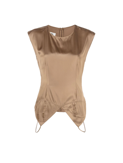 MM6 Gold Sleeveless Double Top