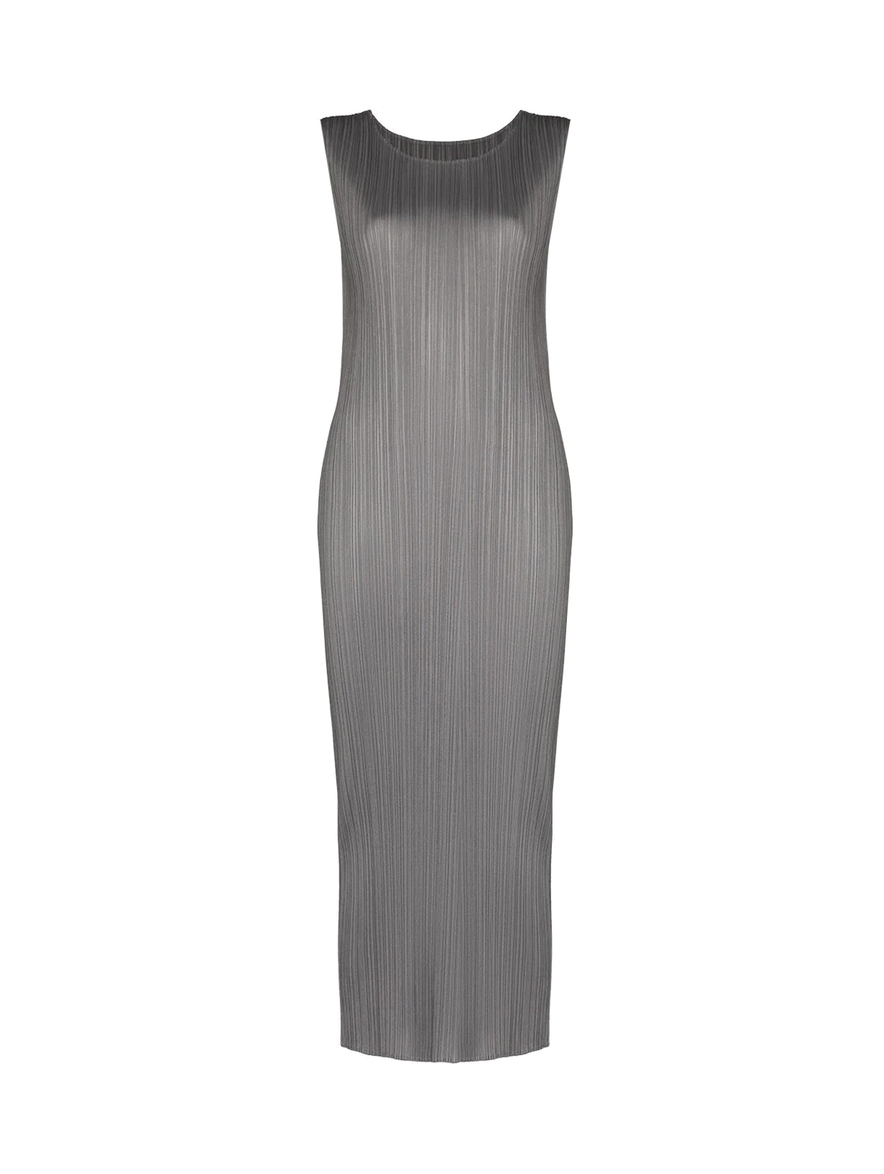 Pleats Please Issey Miyake Grey Basics Long Shift Dress
